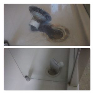 Shower plug - cleaned before and after